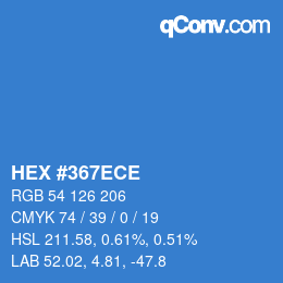 カラーコード: HEX #367ECE | qconv.com