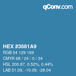 Color code: HEX #3681A9 | qconv.com