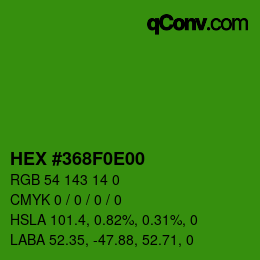 Color code: HEX #368F0E00 | qconv.com