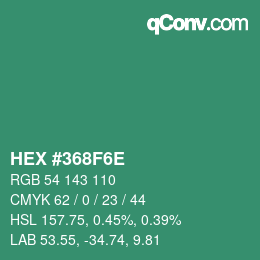 Color code: HEX #368F6E | qconv.com
