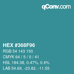 Color code: HEX #368F96 | qconv.com
