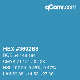 Color code: HEX #3692B8 | qconv.com