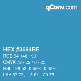 Color code: HEX #3694BE | qconv.com