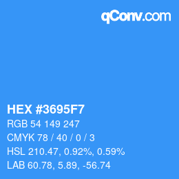 Código de color: HEX #3695F7 | qconv.com