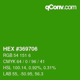 カラーコード: HEX #369706 | qconv.com