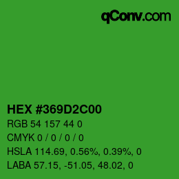 Color code: HEX #369D2C00 | qconv.com