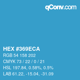 Color code: HEX #369ECA | qconv.com