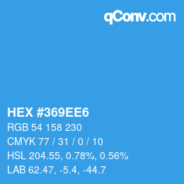 Color code: HEX #369EE6 | qconv.com