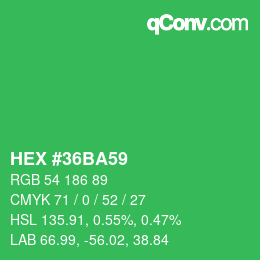 Color code: HEX #36BA59 | qconv.com