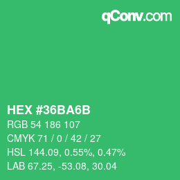 Color code: HEX #36BA6B | qconv.com