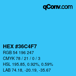 Color code: HEX #36C4F7 | qconv.com