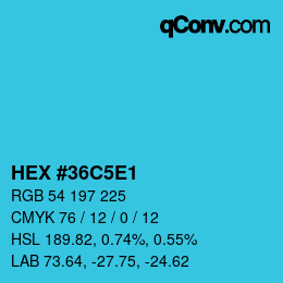 Color code: HEX #36C5E1 | qconv.com