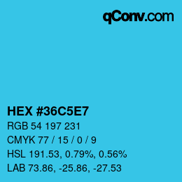 Color code: HEX #36C5E7 | qconv.com