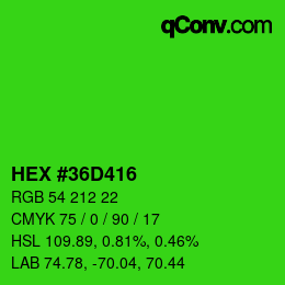 Color code: HEX #36D416 | qconv.com