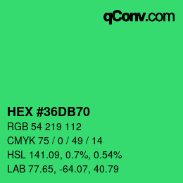 Color code: HEX #36DB70 | qconv.com