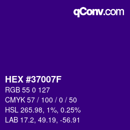 Color code: HEX #37007F | qconv.com