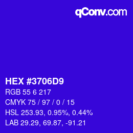 Color code: HEX #3706D9 | qconv.com