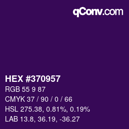 カラーコード: HEX #370957 | qconv.com