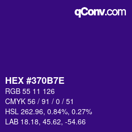 Color code: HEX #370B7E | qconv.com