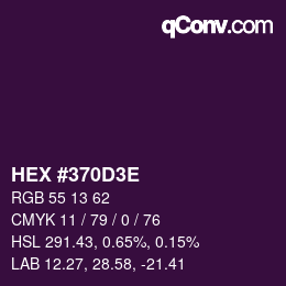Color code: HEX #370D3E | qconv.com