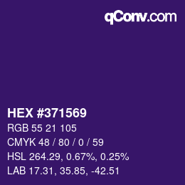 カラーコード: HEX #371569 | qconv.com