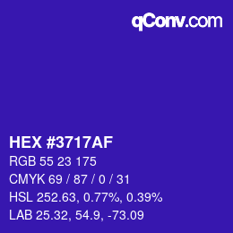 Color code: HEX #3717AF | qconv.com