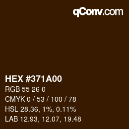 Color code: HEX #371A00 | qconv.com