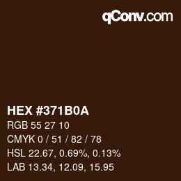 Color code: HEX #371B0A | qconv.com