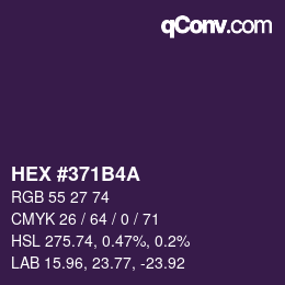 カラーコード: HEX #371B4A | qconv.com