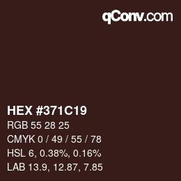 Color code: HEX #371C19 | qconv.com