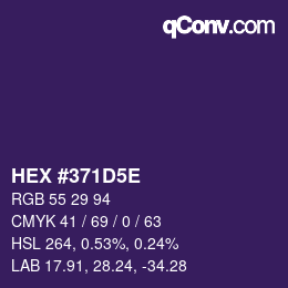 Color code: HEX #371D5E | qconv.com