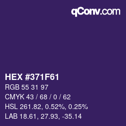 Color code: HEX #371F61 | qconv.com