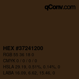 Color code: HEX #37241200 | qconv.com