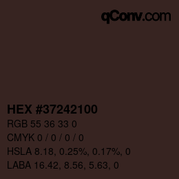 Color code: HEX #37242100 | qconv.com