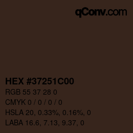 Color code: HEX #37251C00 | qconv.com