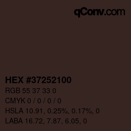 Color code: HEX #37252100 | qconv.com