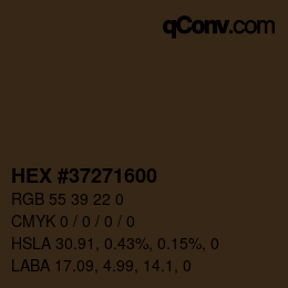 Color code: HEX #37271600 | qconv.com