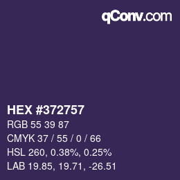 Color code: HEX #372757 | qconv.com