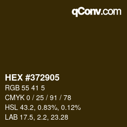 Color code: HEX #372905 | qconv.com