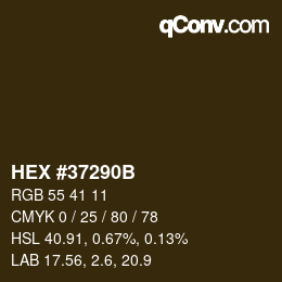 Color code: HEX #37290B | qconv.com