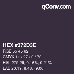 Color code: HEX #372D3E | qconv.com