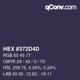 Color code: HEX #372D4D | qconv.com
