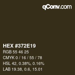 Color code: HEX #372E19 | qconv.com