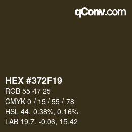 Color code: HEX #372F19 | qconv.com