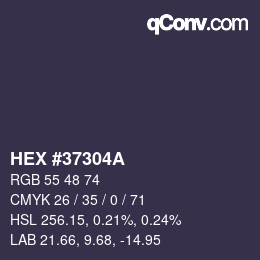 カラーコード: HEX #37304A | qconv.com