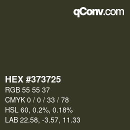 Color code: HEX #373725 | qconv.com