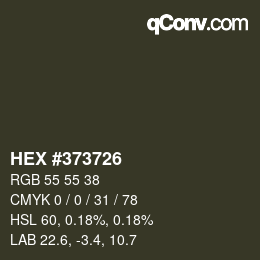 Color code: HEX #373726 | qconv.com
