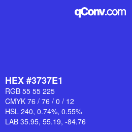 Código de color: HEX #3737E1 | qconv.com