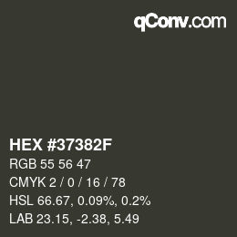 Code couleur: HEX #37382F | qconv.com