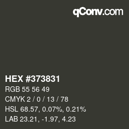Farbcode: HEX #373831 | qconv.com
